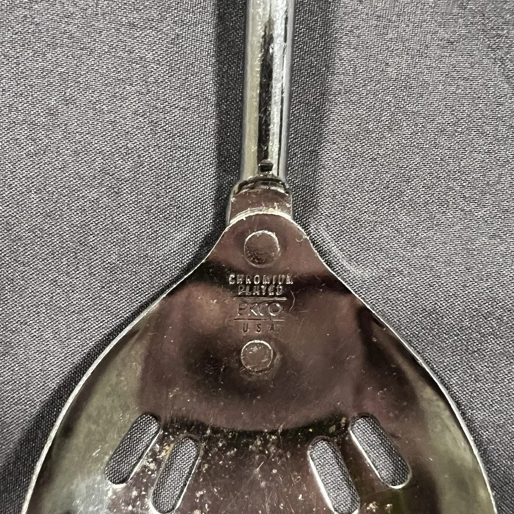3 Set‎ Vintage EKCO Forge Stainless Steel Slotted Spoon, Meat Fork, Cake Spatula